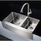 Anzzi Elysian Farmhouse 36" 60/40 Double Bowl Kitchen Sink in Brushed Satin K-AZ3620-3A - alternate 3